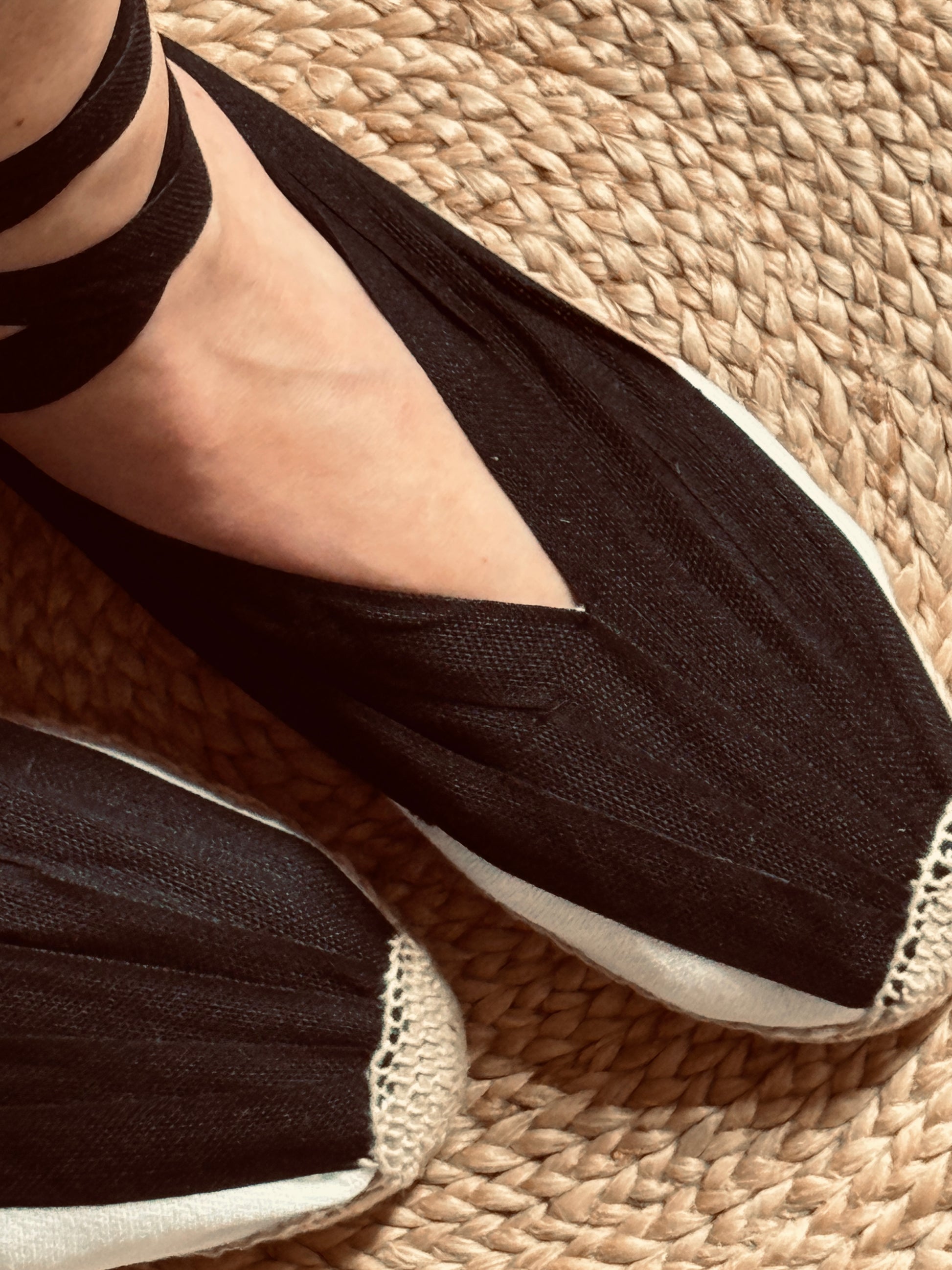 Black and White Baturra Traditional Lace Up Espadrille