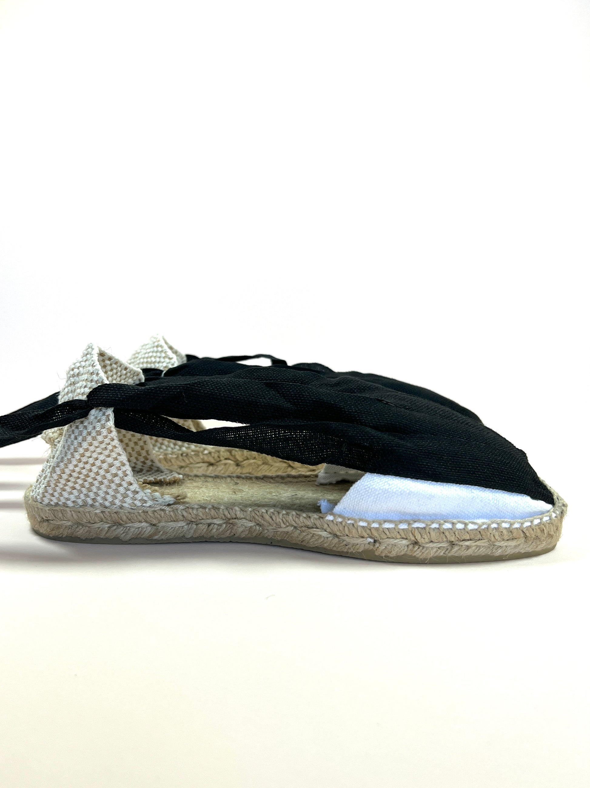 Black and White Baturra Traditional Lace Up Espadrille