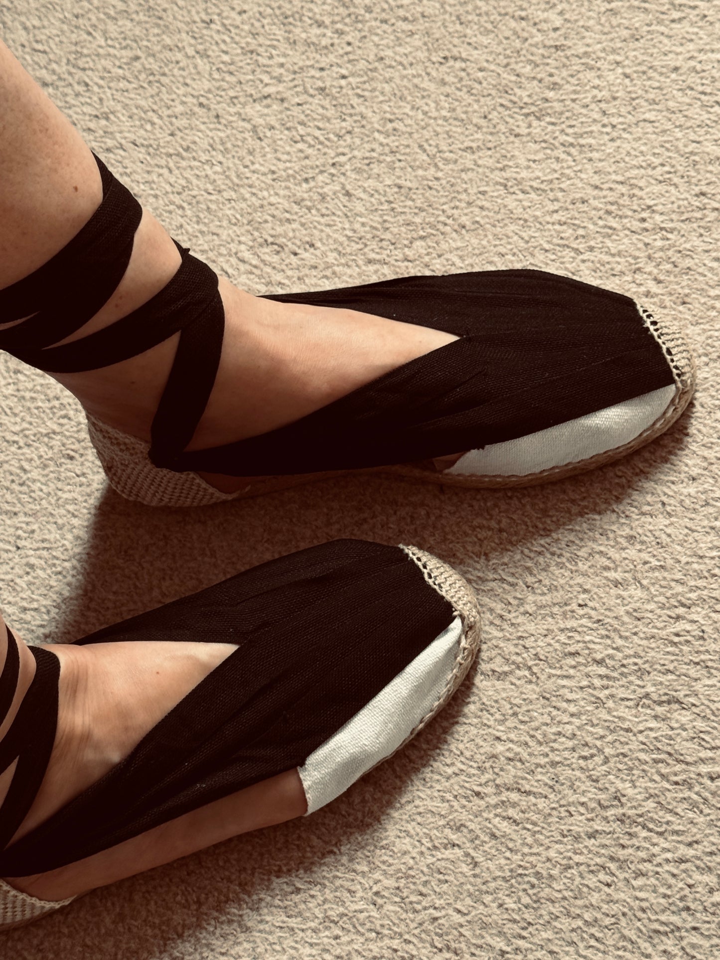 Black and White Baturra Traditional Lace Up Espadrille